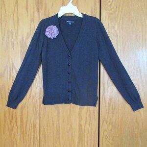 GAP KIDS GIRLS SIZE XXL (14 / 16) SWEATER NAVY BLUE CARDIGAN CLASSIC LS KNIT W/